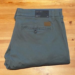 Jachs New York Spruce Green Straight Fit Stretch Bowtie Chino | NWT